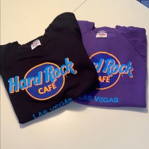 Vintage Hard Rock Cafe Black and Purple Hoodie